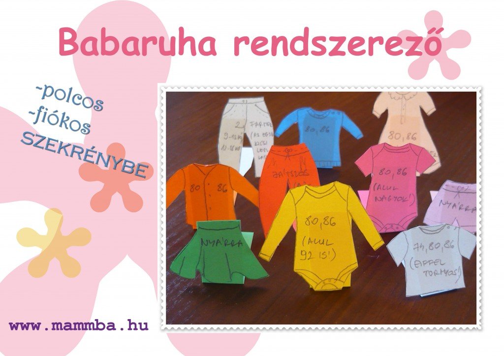 Babaruha rendszerező polcos és akasztós zekrénybe