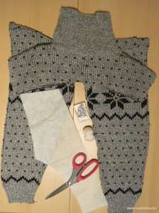 Kötött pulóverből meleg, téli nadrág gyerekeknek 1