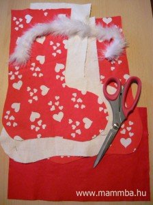 Mikulás zokni készítése, letölthető szabásmintával