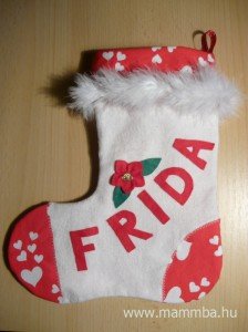 Mikulás zokni készítése, letölthető szabásmintával