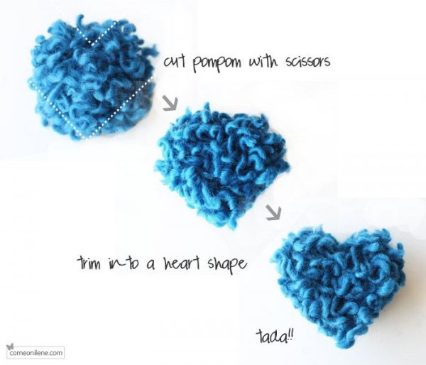 Szív formájú pom pom készítése