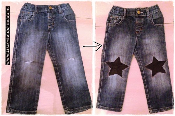 Kiszakadt gyereknadrág foltozása varrógép nélkül